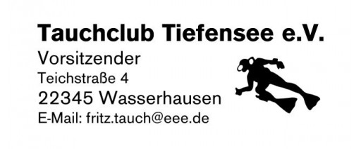 Tauchstempel 40 Taucherstempel schwimmender Taucher SCHWARZ BLAU